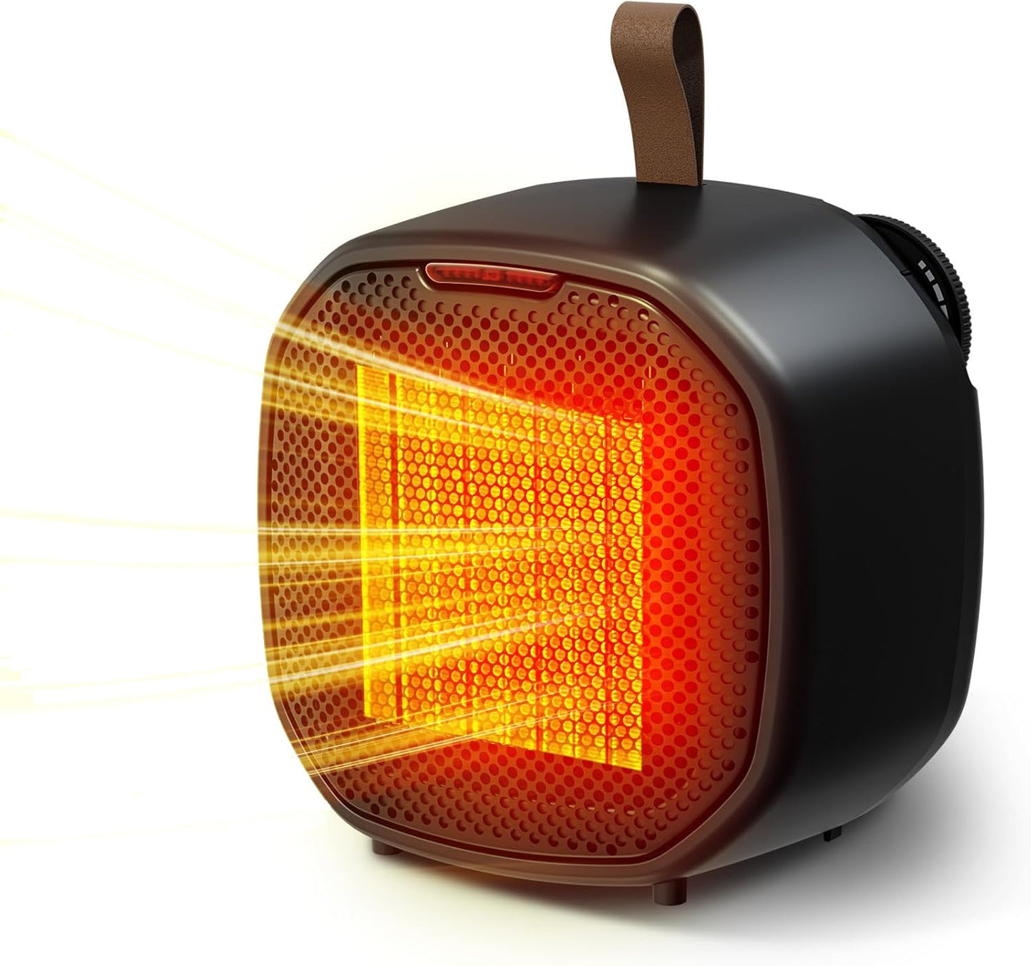Electactic Portable Small Ceramic Space Heater w/Thermostat, 1200W Indoor Electric Space Heater Fan with Overheat & Tip-Over Pro