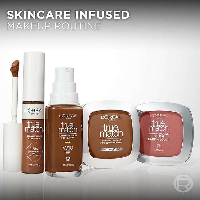 L'Oreal Paris True Match Super-Blendable Foundation, Medium Coverage Liquid Foundation Makeup, C8, Medium Deep, 1 Fl Oz