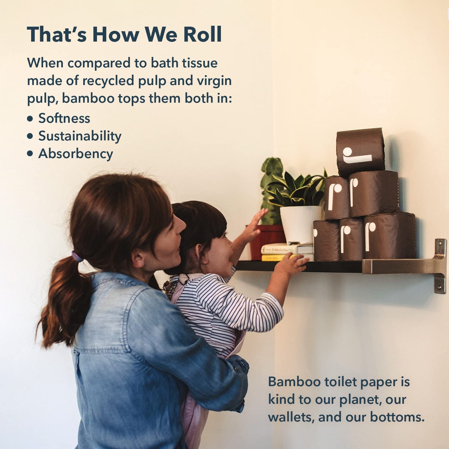 Reel 3-Ply Soft and Strong Bamboo Toilet Paper - 12 Rolls - Toxin-Free, Tree-Free, PFAS Free, BPA Free - Zero Plastic Packaging, Sustainable & Septic Safe