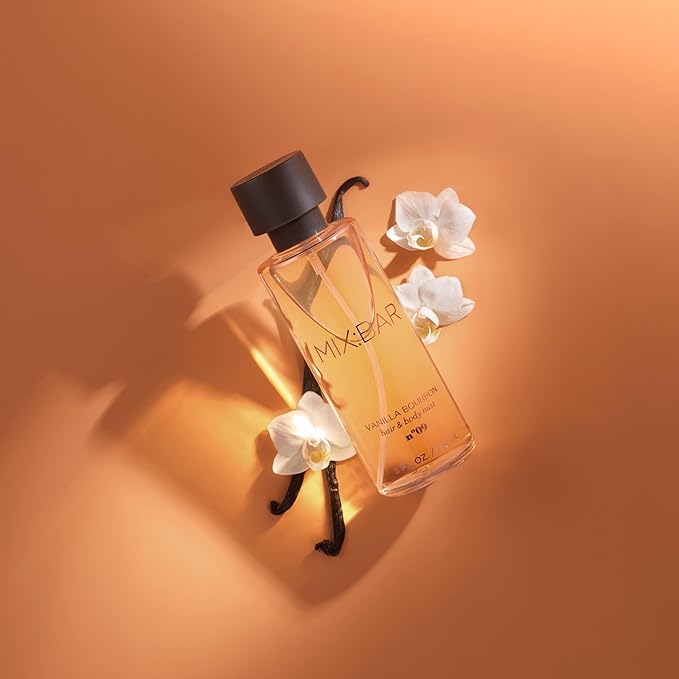 MIX:BAR Vanilla Bourbon Body Mist Spray, Hair Mist Perfume + Linen Spray for Women + Girls - Fragrance Notes of Vanilla Bean, Sandalwood, Jasmine + Bergamot - Vegan + Cruelty Free - 5oz.