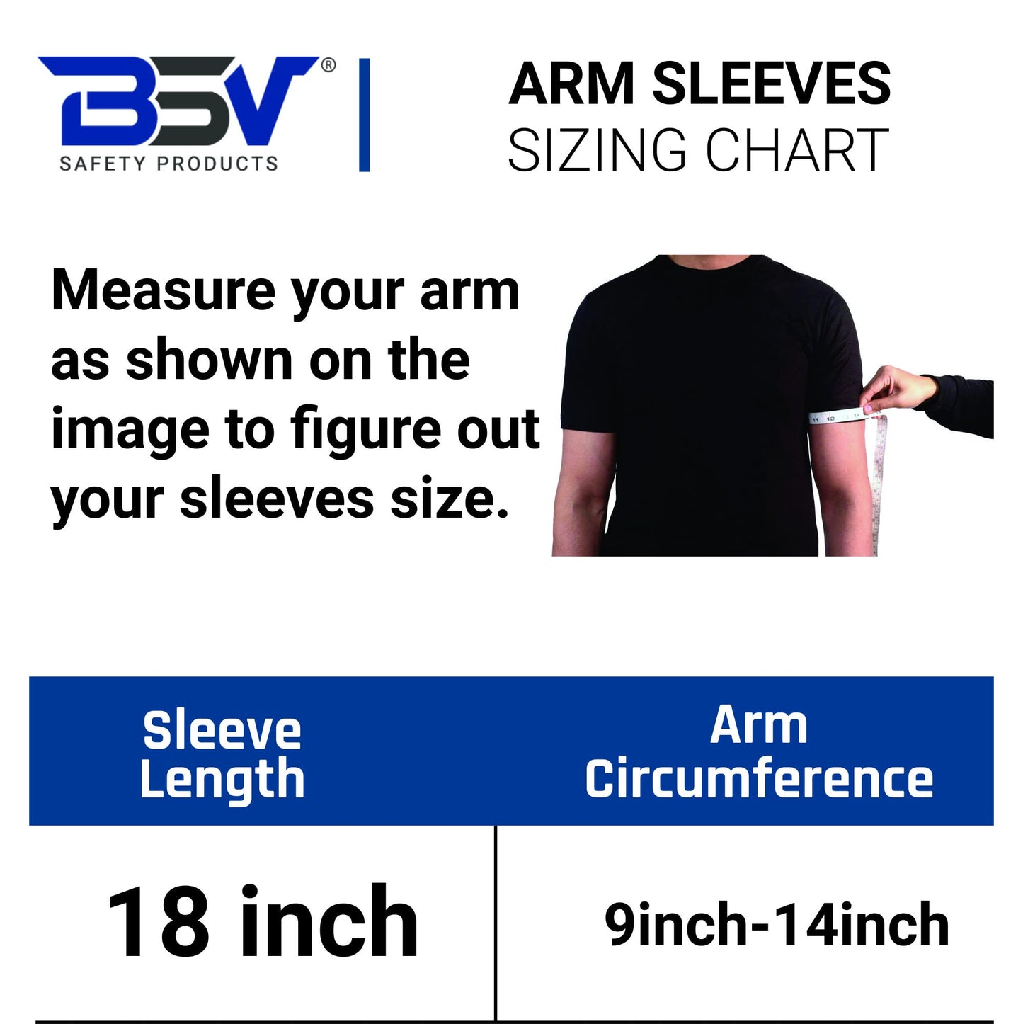 BSV Kevlar Arm Protection Sleeves with Finger Opening - Cut, Scratch, Stab, Bite and Heat Resistant - Unisex, 18 Inches, Black, 1 Pair