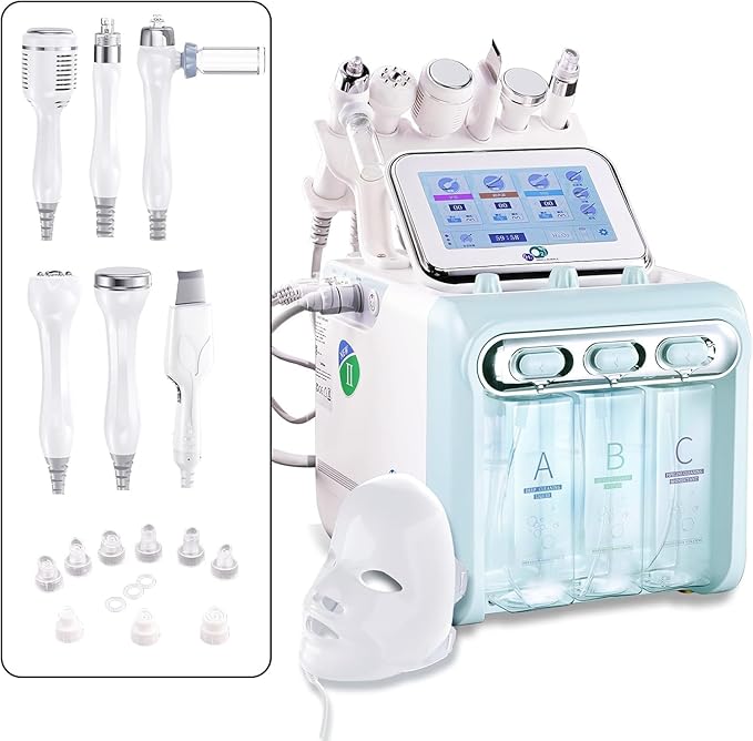 7 in 1 Facial Care Machine - Multifunctional Face Device with Vacuum Jet, Hydration Exfoliation for Home and Beauty Salon Use [Dedicated Site for Technical Support, Tutorials and Warranty]