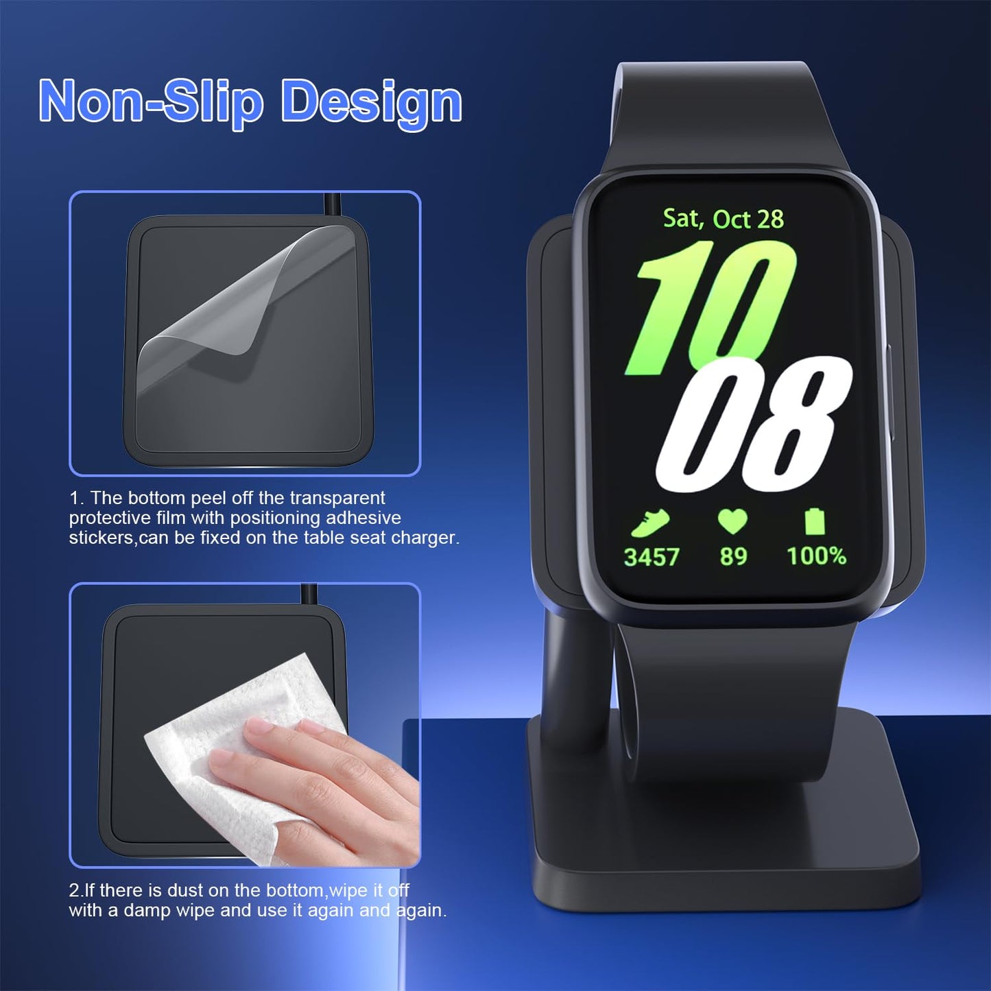 Gamorek Charging Station For Samsung Galaxy Fit 3, Replacement Smart Watch Charger 3.3Ft Usb Magnetic Charger Stand