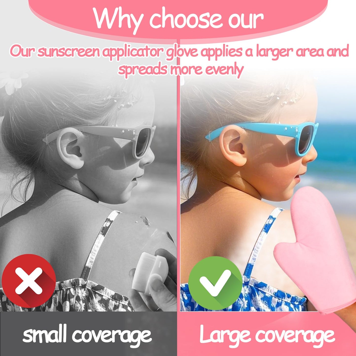 Vodolo Sunscreen Applicator for Kids,3PCS Reusability Suns Creen Glove Applicator,Sunscreen Mitt Sunblock Lotion Applicator Brus