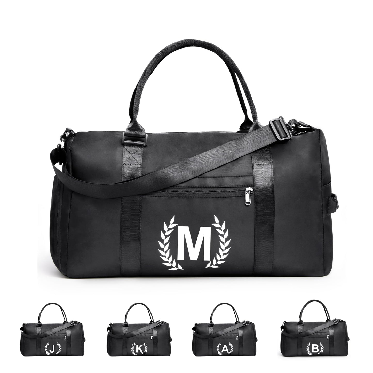 Gym Bag for Women & Men, Travel Duffle Bag with Wet Pocket & Shoes Compartment, Personalized Present for Men& women Teenager Girls Initial Birthday Gifts for Mom Dad Friends