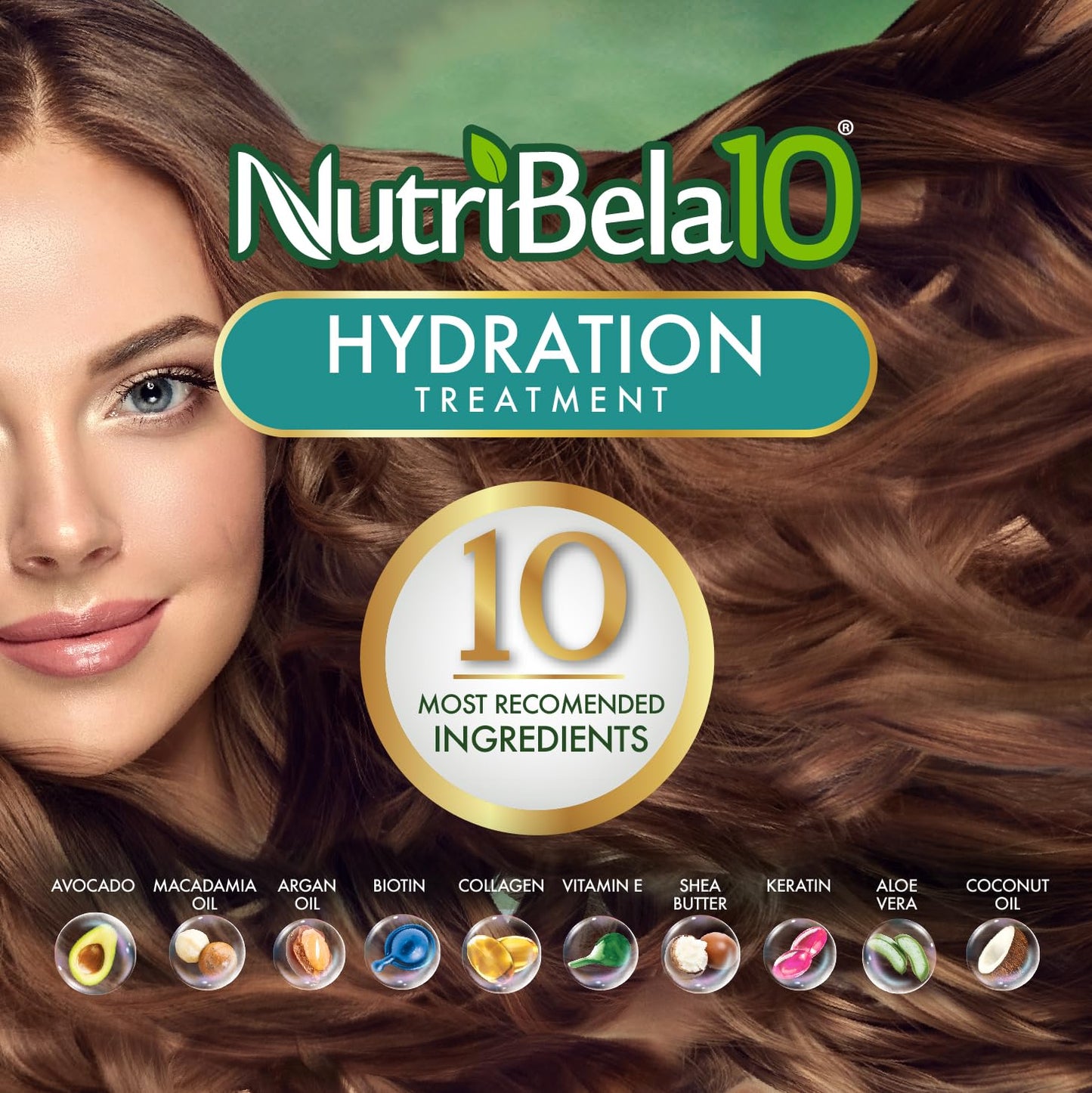 Nutribela hydration Hair Mask & deep conditioner for damaged dry Restoration treatment with Avocado Argan Collagen Coconut oil K