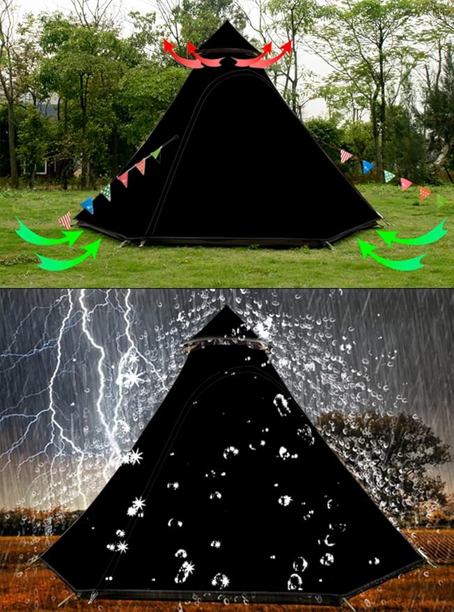 12'x10'x8'Dome Camping Tent 5-6 Person 4 Season Double Layers Waterproof Anti-UV Windproof Tents Family Outdoor Camping Tent | Double Layers, Waterproof, Anti-UV, Windproof, Family, Outdoor