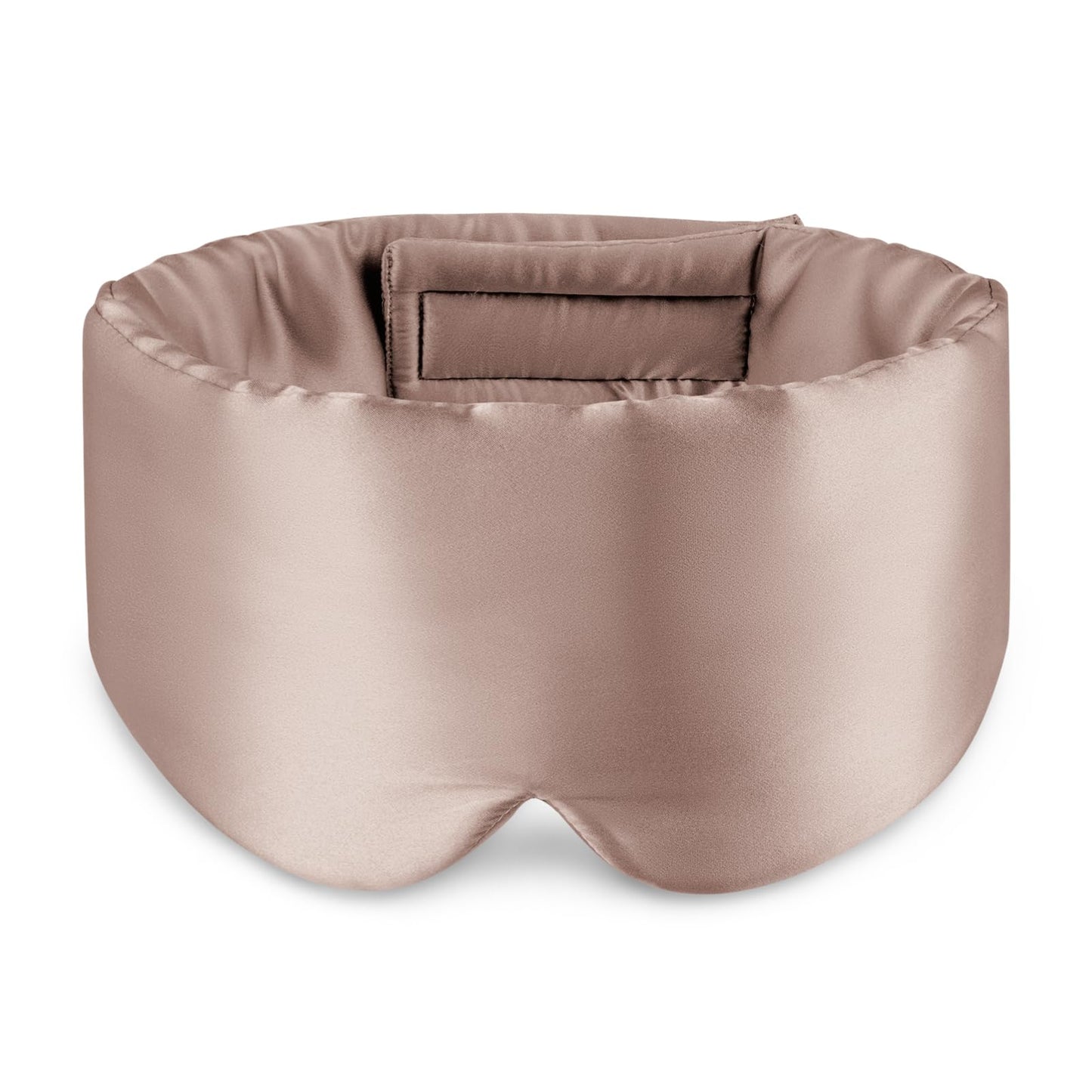 Zenssia 100% Mulberry Silk Sleep Mask Eye Mask for Man and Woman with Adjustable Headband, Full Size Large Sleep Mask & Blindfold for Total Blackout for All Night Sleep, Travel & Nap-Taupe