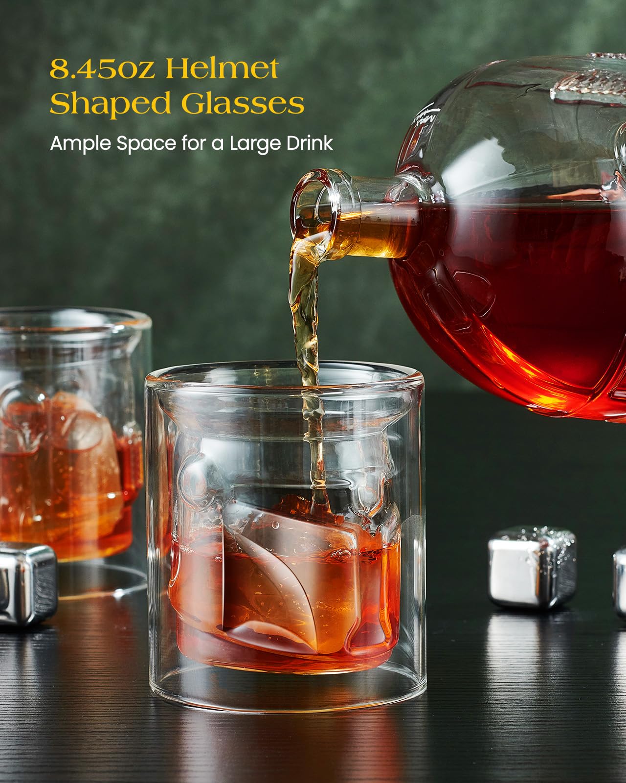 Galaxy Whiskey Decanter Sets with 2 Glasses for Men Dad, Unique Gift for fathers day, Husband, Boyfriend, Brother, Anniversary Memorial Day Birthday Gift Ideas, Cool Drinking Accessories for Home Bar