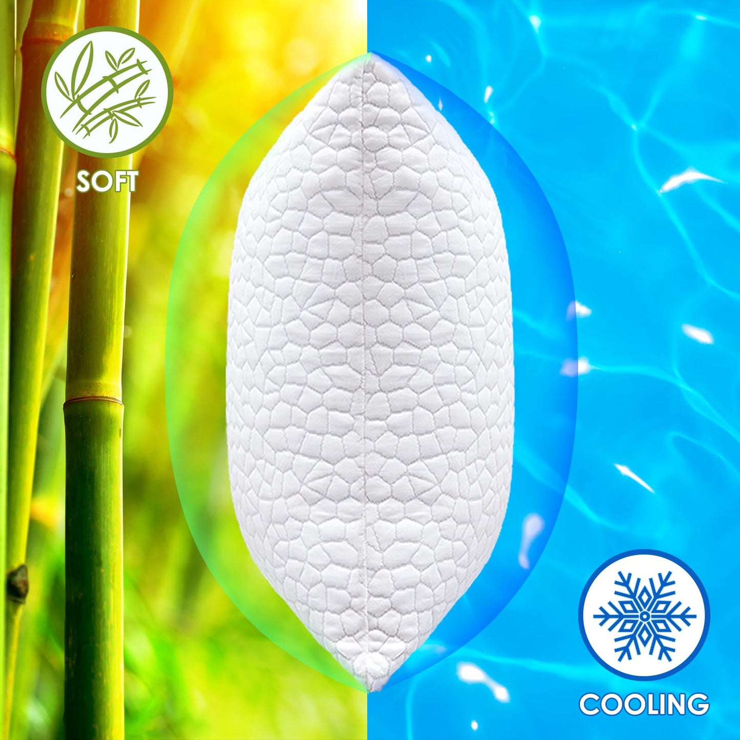 SUPA MODERN Cooling Bed Pillows for Sleeping 2 Pack Shredded Memory Foam Pillows Queen Size Set of 2, Adjustable Cool Pillow for Side Back Stomach Sleepers Luxury firm Gel Pillows for Neck Pain Relief