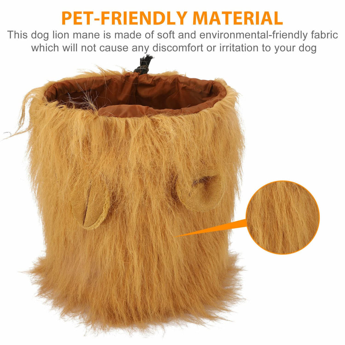 Lion Mane for Dog Costumes Realistic Funny Lion Wig for Medium Large Sized Dogs Halloween Pet Costume (Large, Light Brown)
