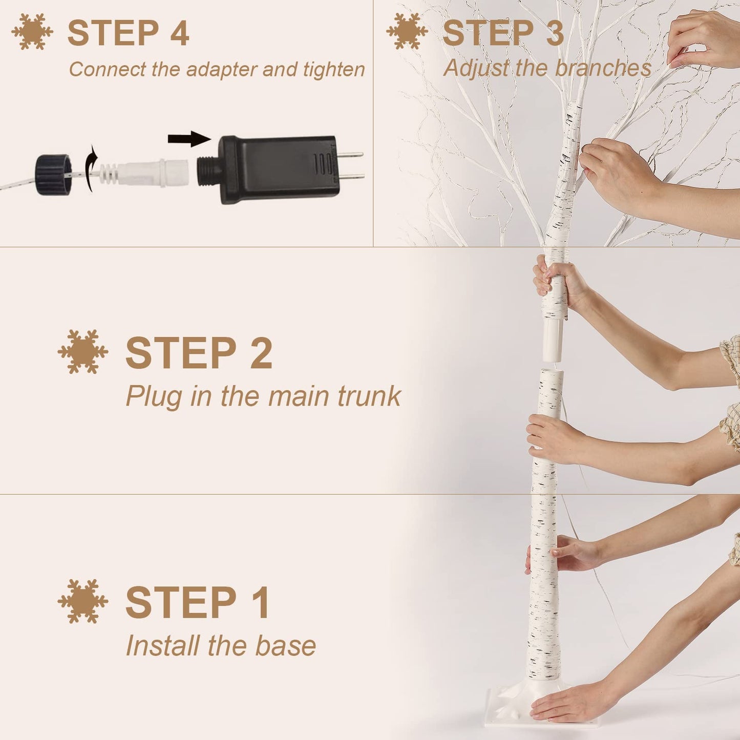 Fanshunlite Lighted Warm White Birch Tree 6FT 96 LED for Independence Day Party Decorations Home Wedding Festival, Indoor Outdoor Use