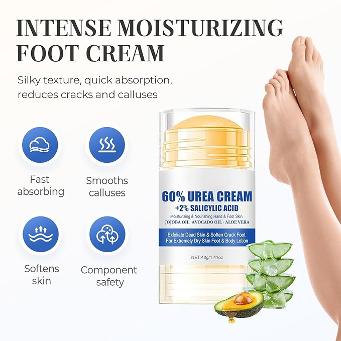 Hydrating and Anti-Cracking Foot Cream, 2025 Moisturising and Relieves Cracking and Dryness Foot Cream, Hand and Foot Repair Cream for Women & Men Callused, Feet, Knee, Elbow, Hand (Blue-3PCS, #01)