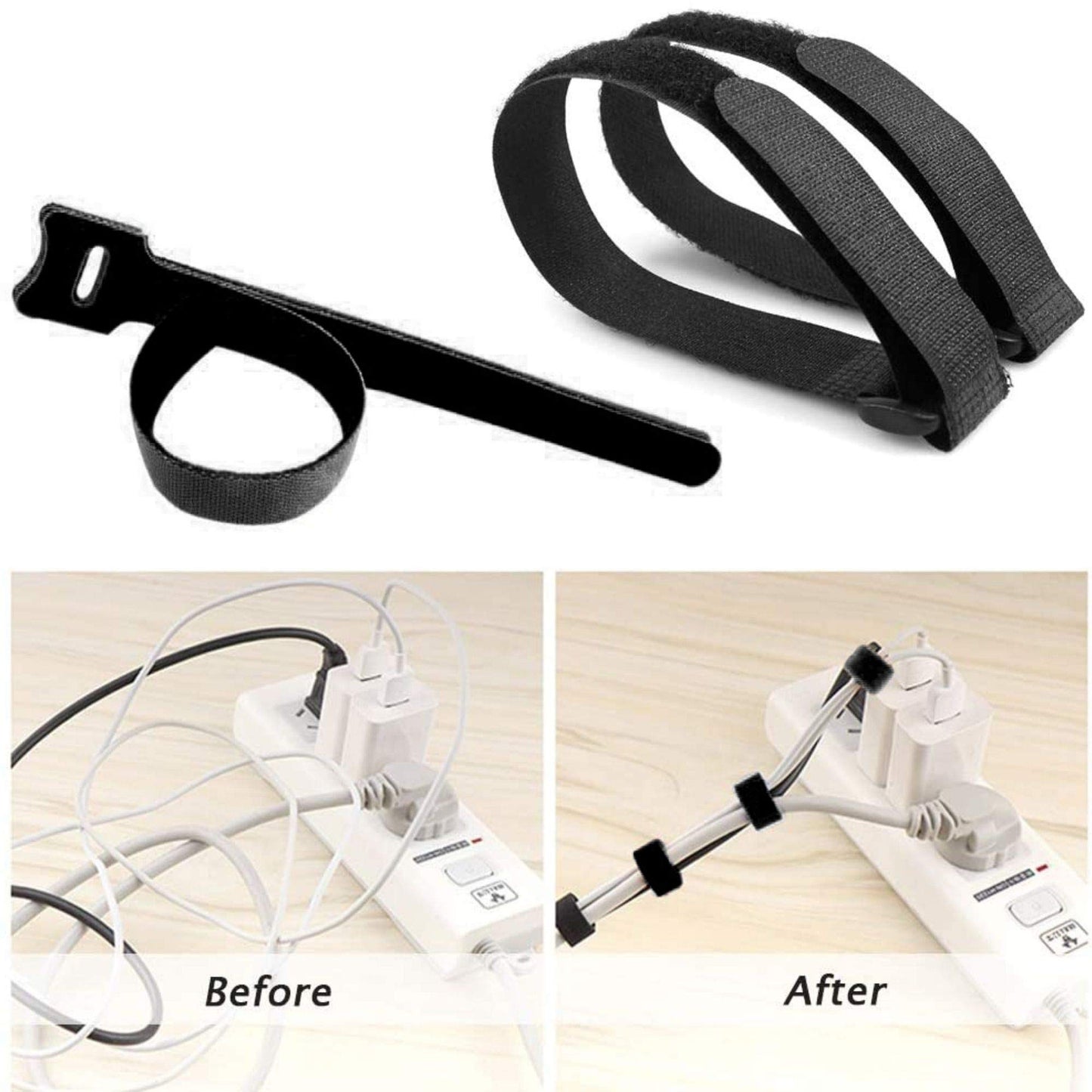 Office Werks 12 Pack Of 24 X 1 Inch Cinch Straps, Reusable Black Nylon Cable/Securing And Fastening Straps Adjustable Nylon Hook