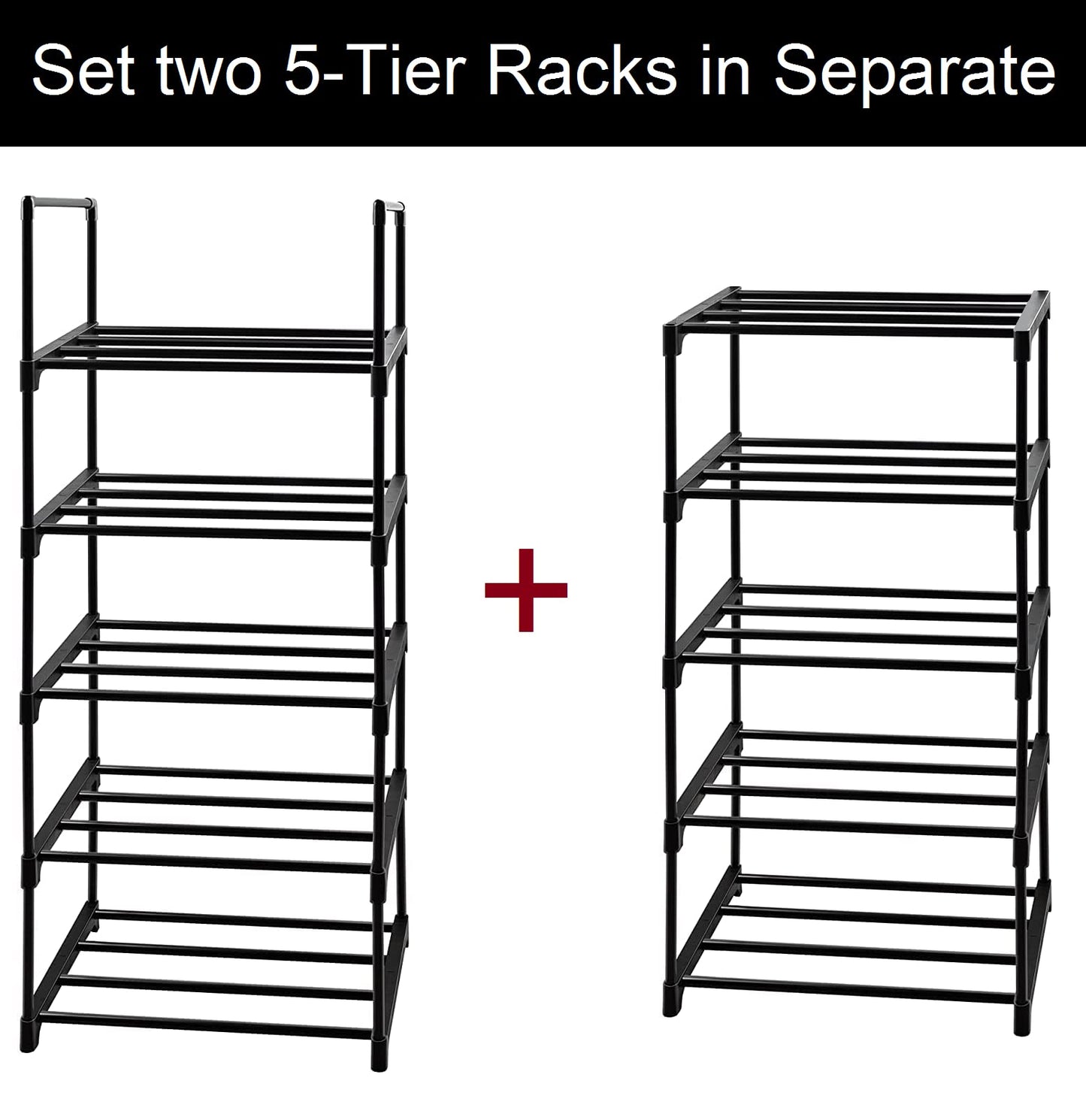 Easyhouse 10 Tier Metal Sturdy Shoe Rack, 10 Tier Tall Shoe Storage Organizer, Narrow Tall Shelf Organizer for Entryway, Closet, Bedroom