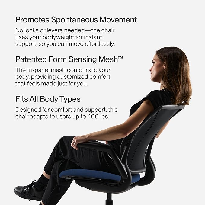 Humanscale World LM Poppy Seed Catena Mesh Ergonomic Office Chair for Desk with Slate Gray Autumn Seat, Adjustable Simple Desk Chair, Gray Frame