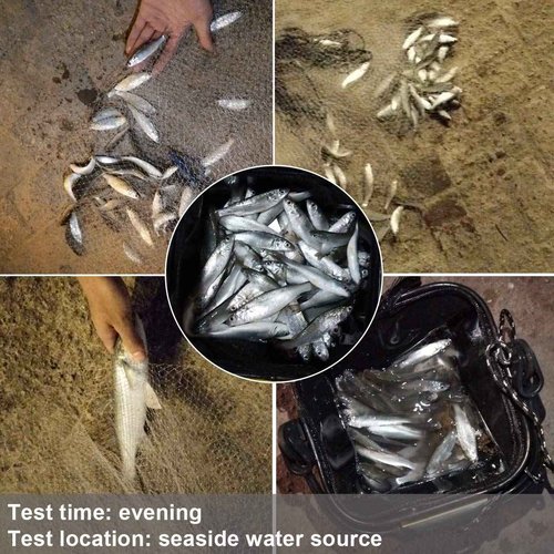 Drasry 3/8 Saltwater Fishing Cast Net for Bait Trap with Heavy Lead Sinkers Fish Throw Net. Size 3ft/4ft/5ft/6ft/7ft/8ft/9ft Radius Freshwater(Mono Lines Cast Net, 9FT(270cm)