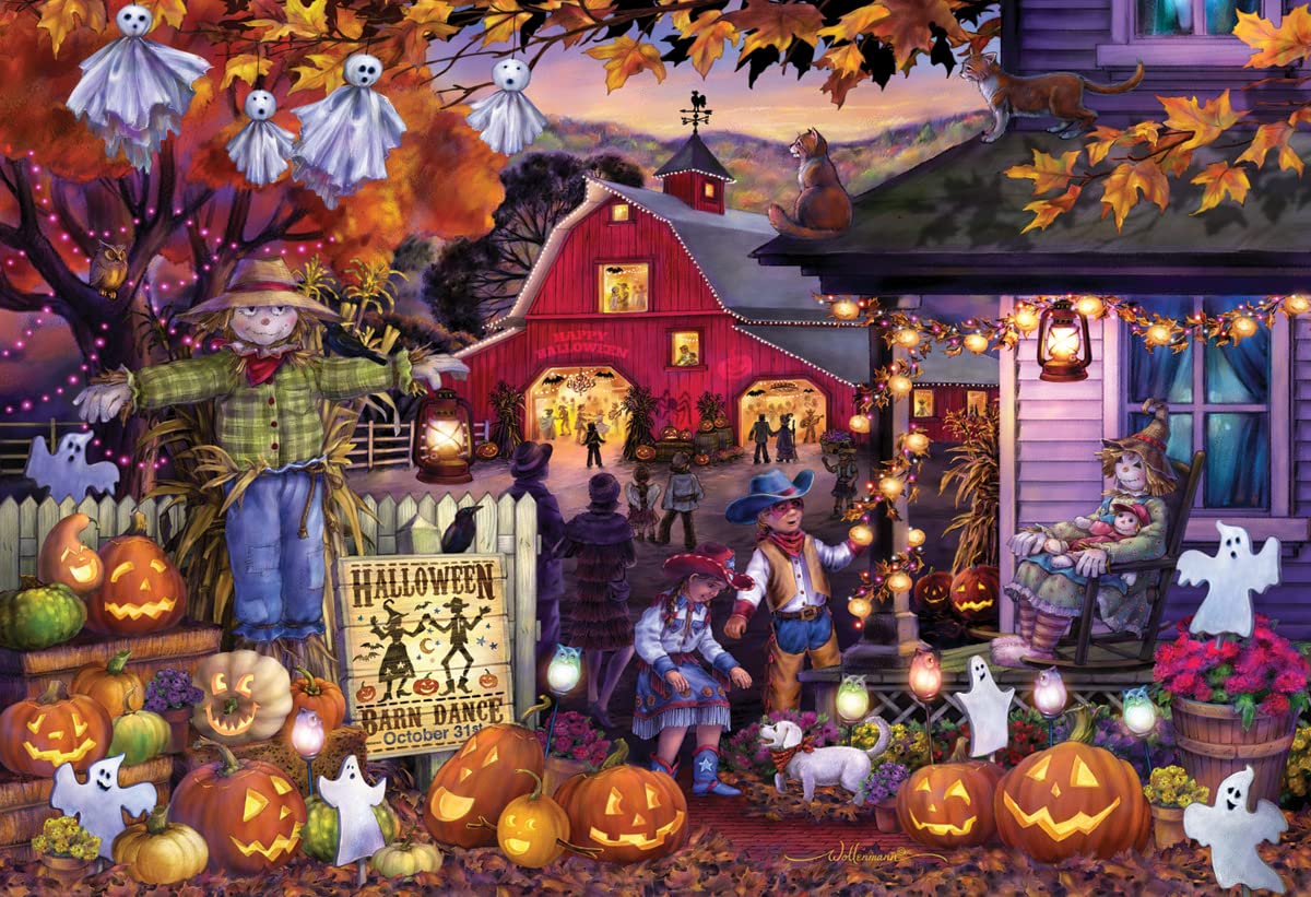 Vermont Christmas Company Halloween Dance Jigsaw Puzzle - 100 Pieces for Adults & Kids - 19" x 13" Halloween Jigsaw Puzzle with Large, Fully Interlocking & Randomly Shaped Pieces
