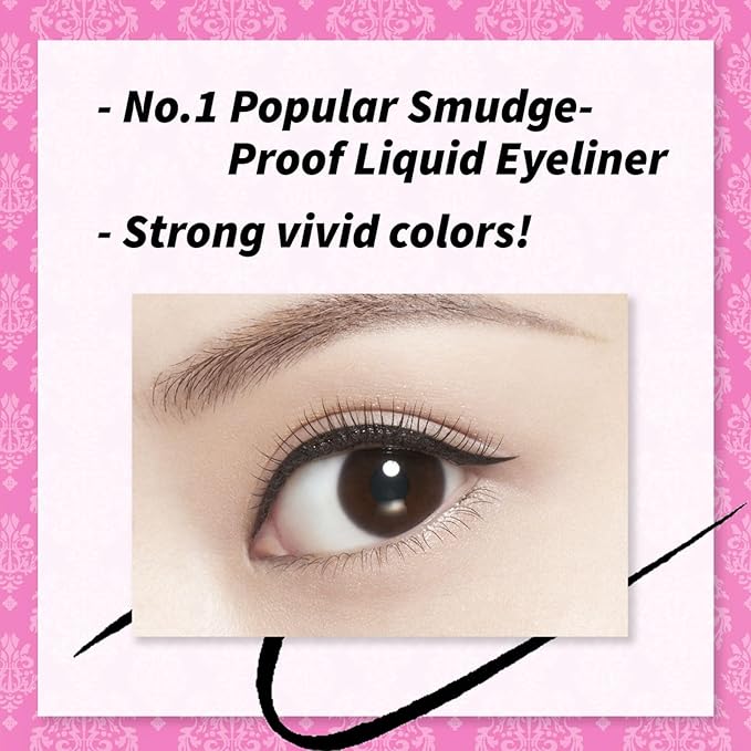 HEROINE MAKE by KISSME Waterproof Mascara Black by Defining Fiber for Long and Curl Eye Makeup for Women + Smooth Liquid Black Eyeliner, Smudge-free + Gentle Mascara Remover Oil Free, 3 Set