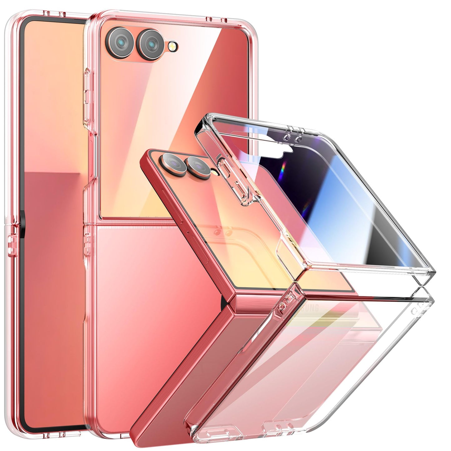 Foluu Slim Fit Case For Samsung Galaxy Z Flip 7, With Front Built-In Screen Protector, Hard Pc Back Protective Cover For Samsung
