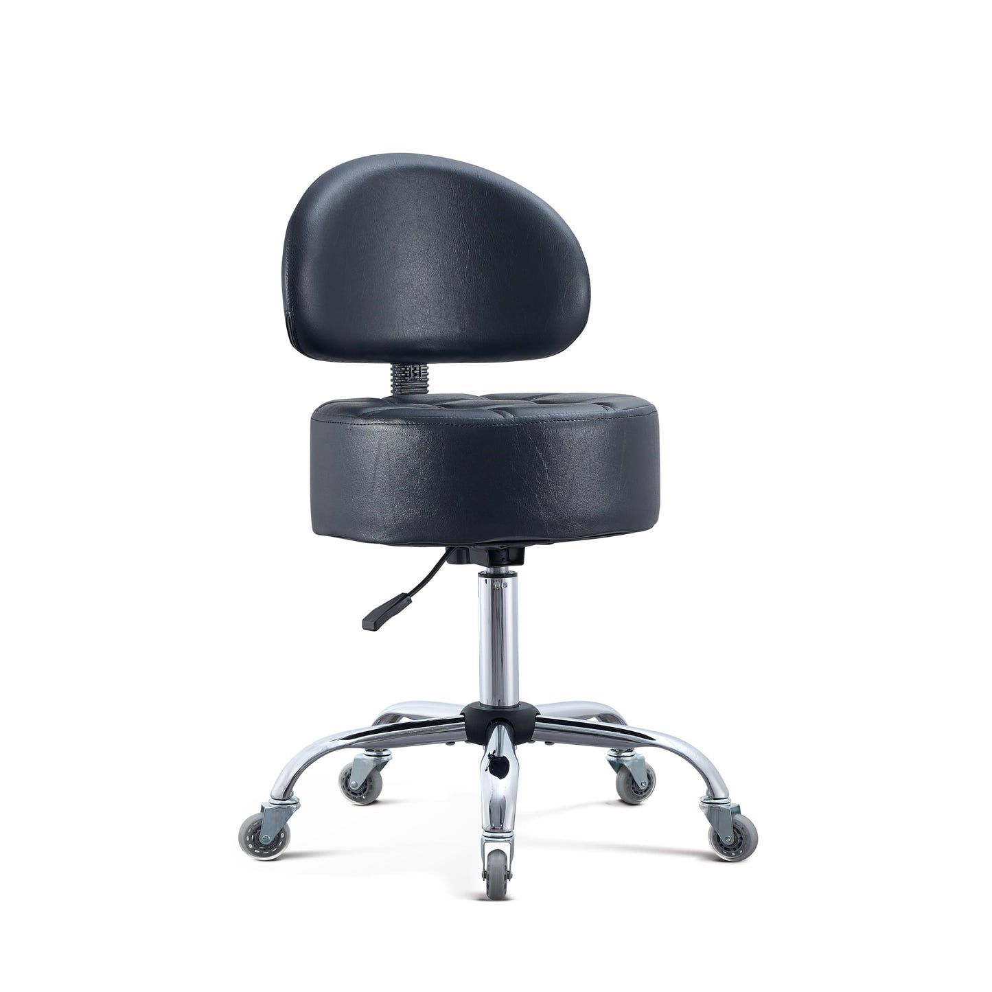 Ergonomic Drafting Stool with Backrest, 400LB Heavy Duty Hydraulic Stool, 19-25 Inch Adjustable Height Rolling Stool Chair with Lumbar Support for Standing Desk, Salon, Tattoo, Kitchen, Home Office