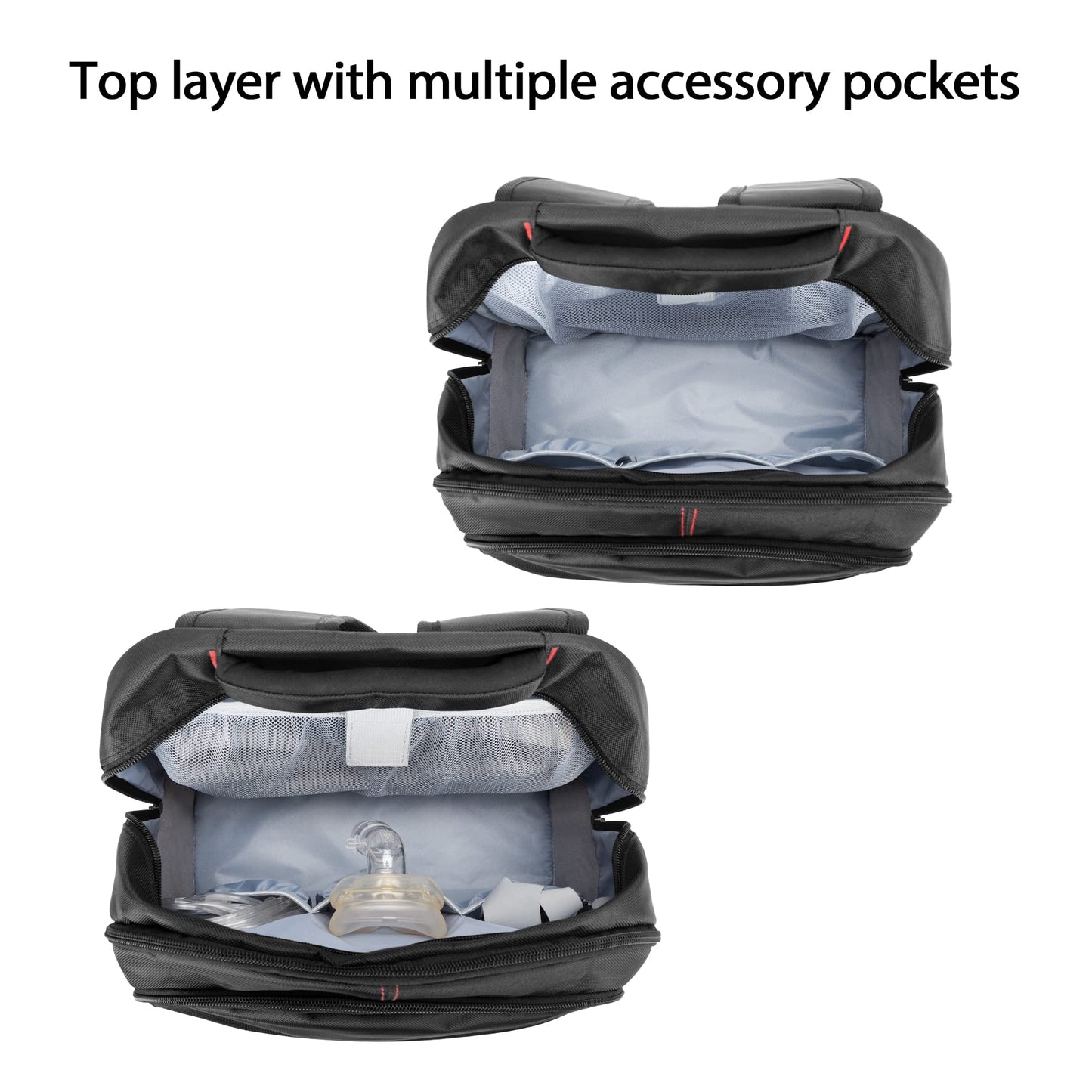 CURMIO CPAP Backpack Compatible with ResMed Air Sense 11, Air Sense 10, Air Sense 9, CPAP Travel Bag with Luggage Strap Compatible with Philips CPAP Machine and Accessories, Black (Patent Design)