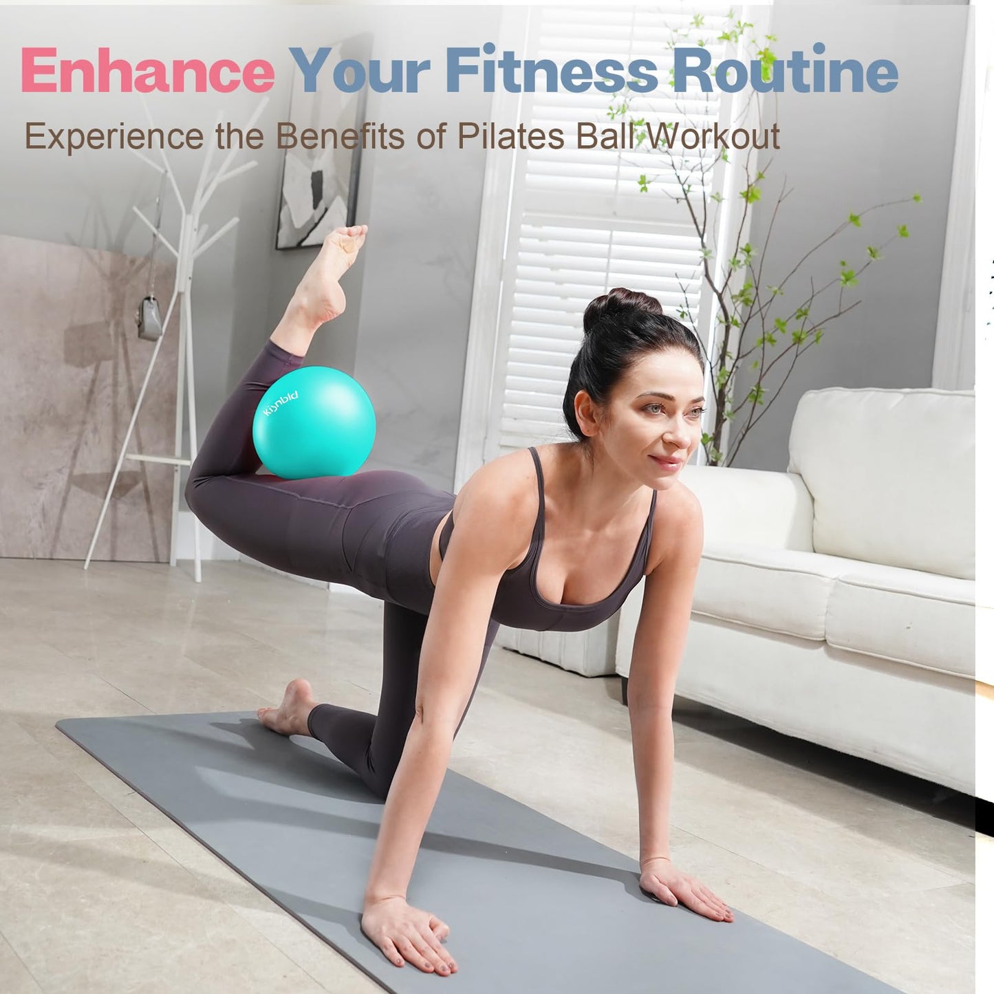 kisnbld Small Exercise Ball, 9 Inch Mini Pilates Ball, Anti Burst and Slip Resistant Mini Yoga Ball for Stability, Fitness, Physical Therapy, Stretching & Core Strength Workout at Home Gym & Office