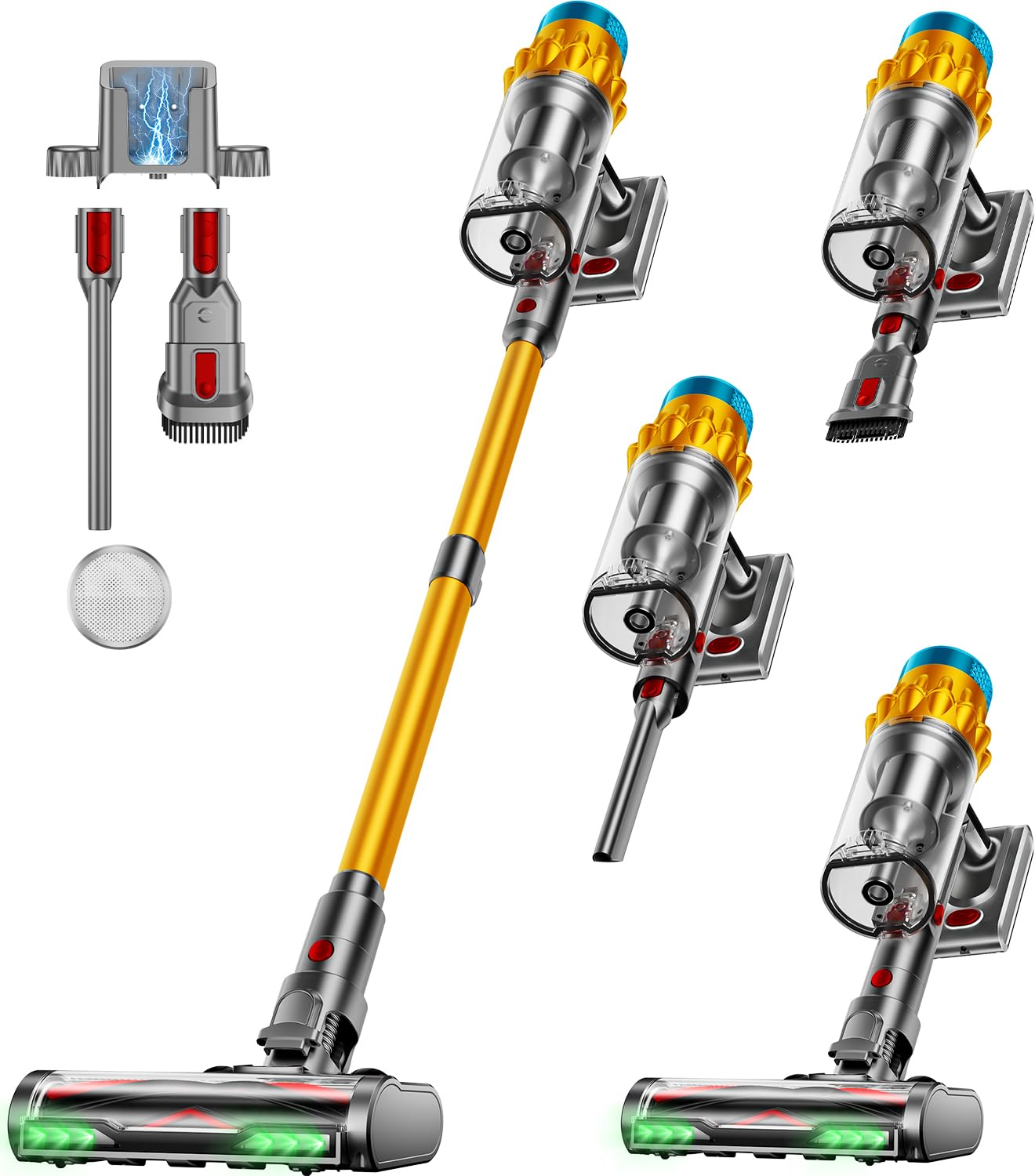 Cordless Vacuum Cleaner, 600W/50Kpa, Max 70 Mins Runtime, Self-Standing Vacuum Cleaners For Home, Anti-Tangle Stick Vacuum, Smar