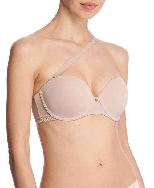 Natori Women's Pure Luxe Strapless Contour Underwire, Rose Beige/Pink Pearl