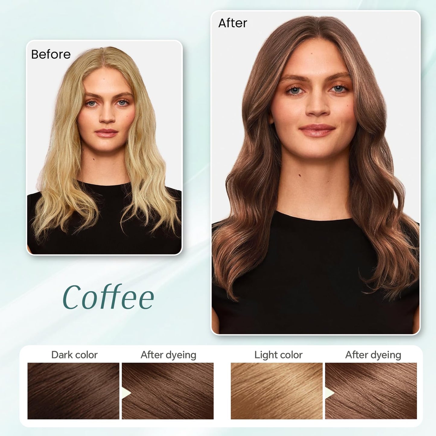 Mxvbaty Brown Hair Dye Shampoo 3 In 1, Instant Tea Tree Hair Color Shampoo Hair Dye for Women Men Coffee, Champu Para Canas for