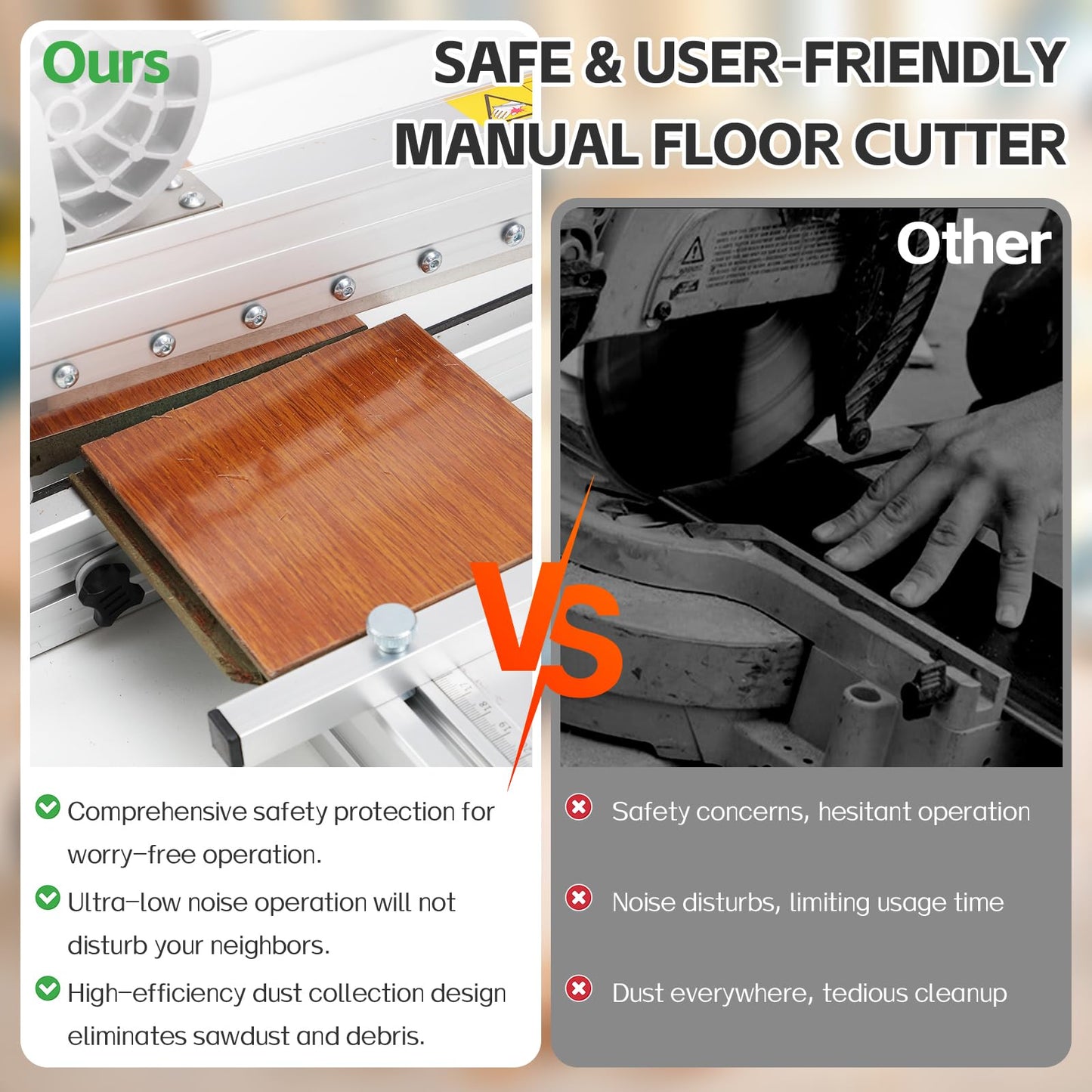 Laminate Floor Cutter, 12” Vinyl Plank Cutter with Sharp Blade for Cutting 12mm Floor, Adjustable Width Wood Floor Cutter for Cutting Laminate Floor, LVP, LVT, VCT, SPC, WPC Floor