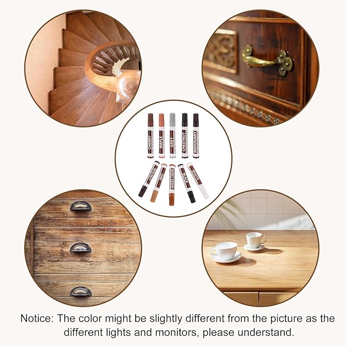 uxcell Furniture Repair Wood Markers, 2 Pcs Black Touch Up Filler Sticks, Oil Based Paint Markers for Scratches, Wood Floors, Tables, Cabinet, Carpenters, Cover Ups