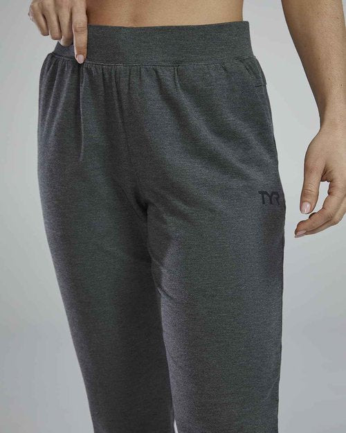 TYR Women's Ultrasoft Midweight Terry Jogger, Charcoal Heather, Large