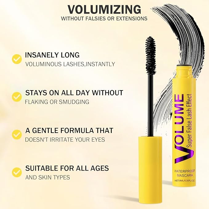 Bubble Mascara,Smudge-Proof,Clump-Proof, Waterproof Formula Creates Thick, Well-Defined Lashes and Enhances The Natural Look, Can be Layered to Boost Curl (1Pcs)