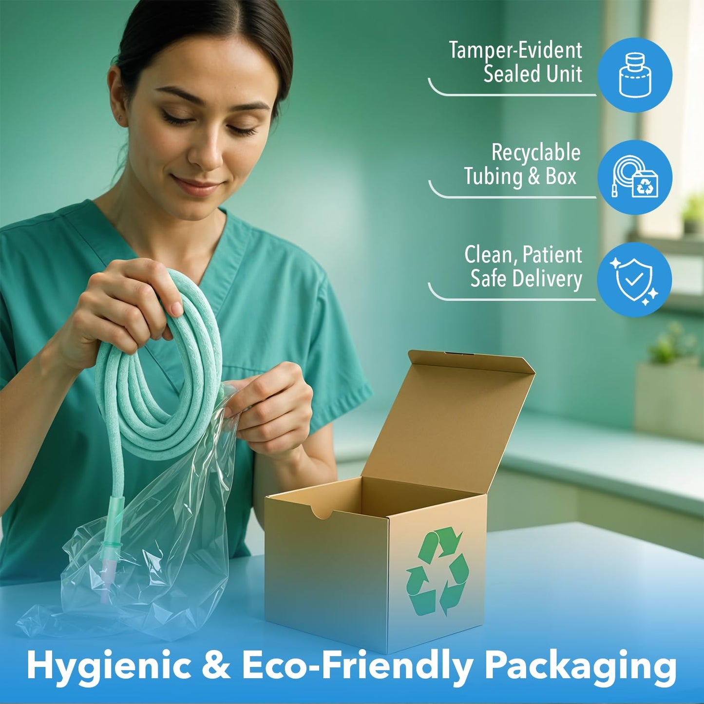 Oxygen Tubing 50 Ft Non Kinking High Flow — Medical Grade Universal Oxygen Hoses for Home Use, Compatible w/Standard Oxygen Therapy Devices and Connectors, O2 Tubing for Oxygen Concentrator (2 Pack)
