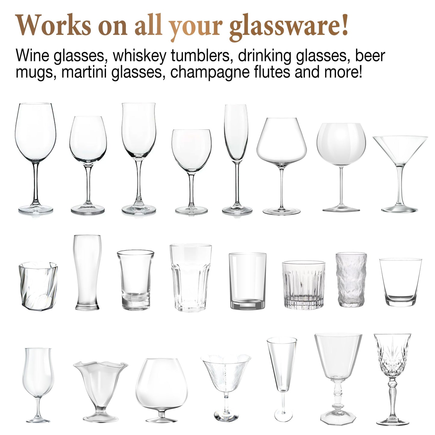 Home Glassware Polisher, World's First Affordable Spinning Glass Polisher, 600 RPM Dries & Polishes, All Glasses, Wine, Bar, Drinking, Wet/Dry, for Sparkling Glassware, White, Classic Matte