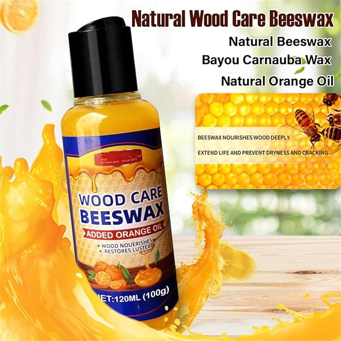 Natural Beeswax Orange Oil Wood Conditioner, Wood Polish Care Beeswax, Bees Wax Spray Furniture Polish, Natural Orange Oil Conditioner Spray for Floors (3)
