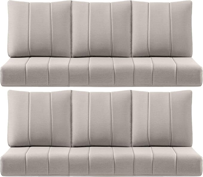 ACTREST Luxury 24x24x6 Inch Kitty Outdoor Furniture Cushions Set of 6 - Comfortable Deep Seat Patio Chair Cushion for Wicker Dining Rocking Swivel Chairs Loveseat Couch Sectional Sofa - Beige