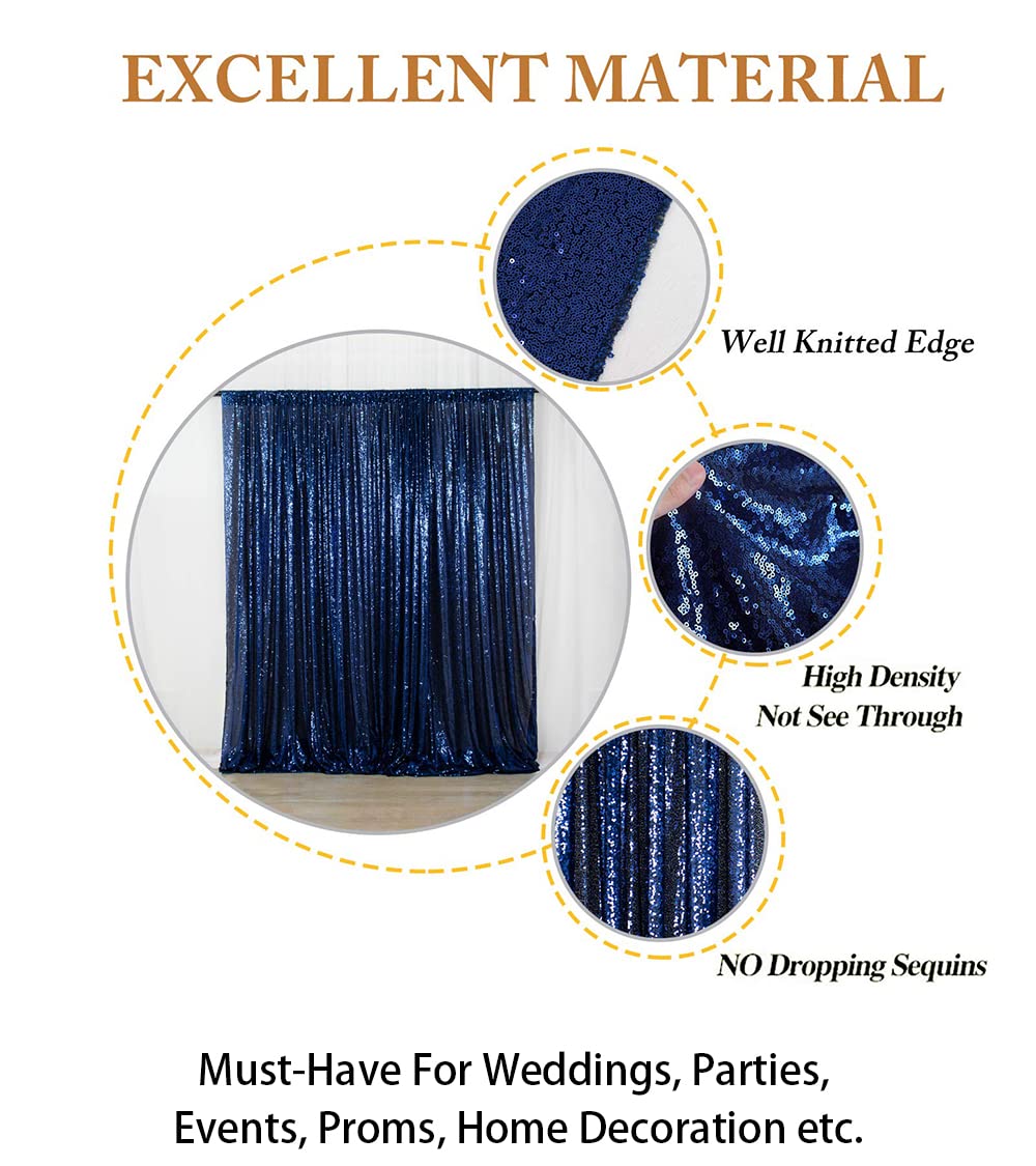 ShiDianYi 4FTX6FT-Navy Blue-Sequin Photo Backdrop, Wedding Photo Booth,Photography Background (Navy Blue)