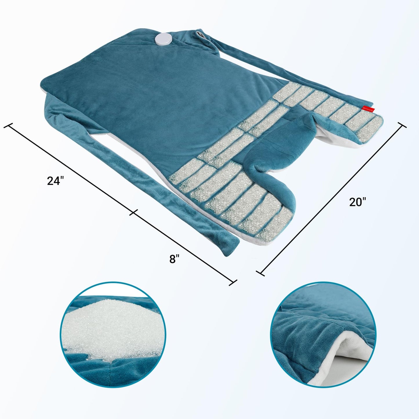 Comfytemp Weighted Heating Pad for Neck Shoulder Back Warmth, Birthday Christmas Gifts for Women Men Mom Dad, FSA Eligible Items Only List, Electric Large Heated Wrap for Elderly, 22"x33", Blue