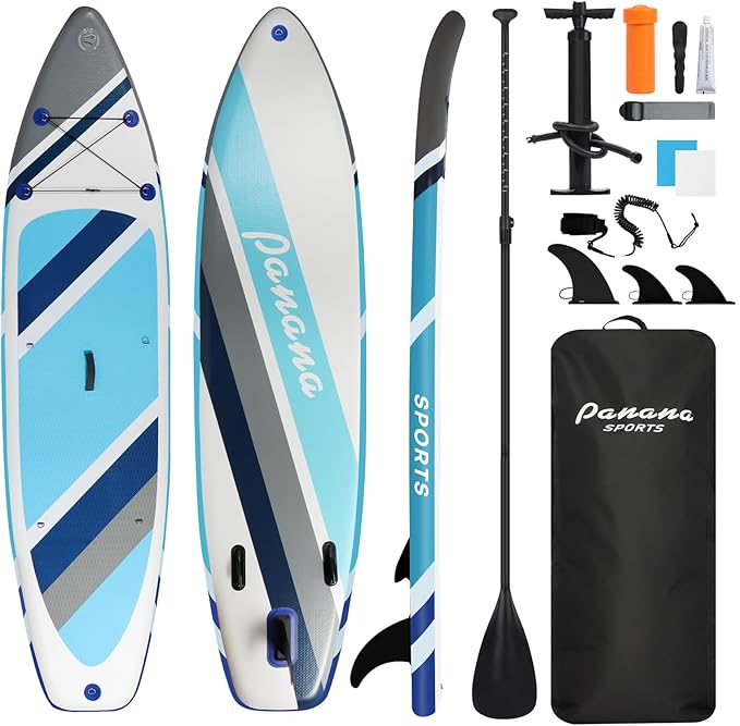Panana Inflatable Stand Up Paddle Board, 10'x31 x6 SUP with Premium Paddle Board Accessories Kit, Anti-Slip EVA Deck for A...