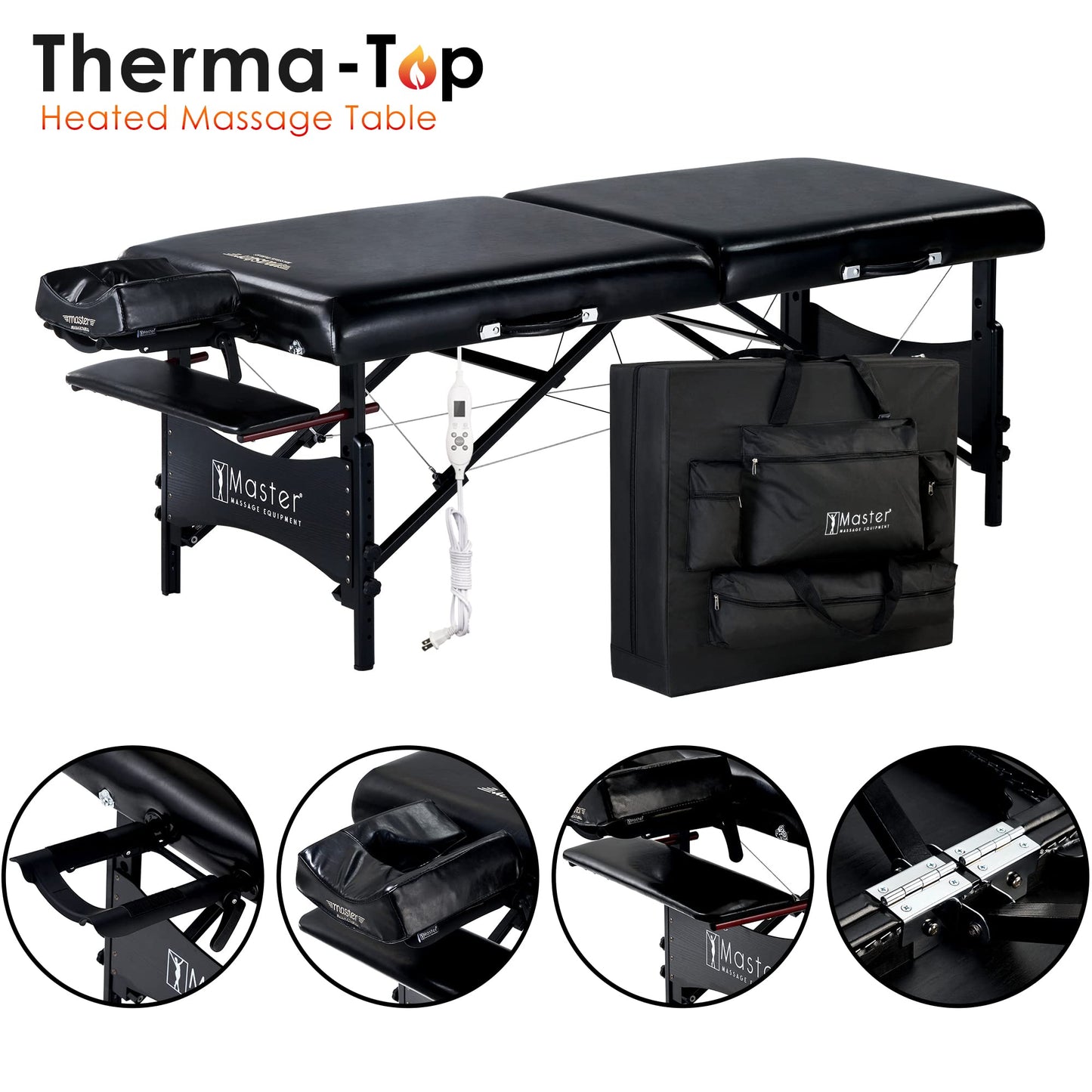 Master Massage Therma-Top 30" Galaxy Professional Portable Massage Table Package with Extra Music Face Cushion - Memory Foam Cushioning - Tattoo Table- Spa Salon Beauty Facial Bed