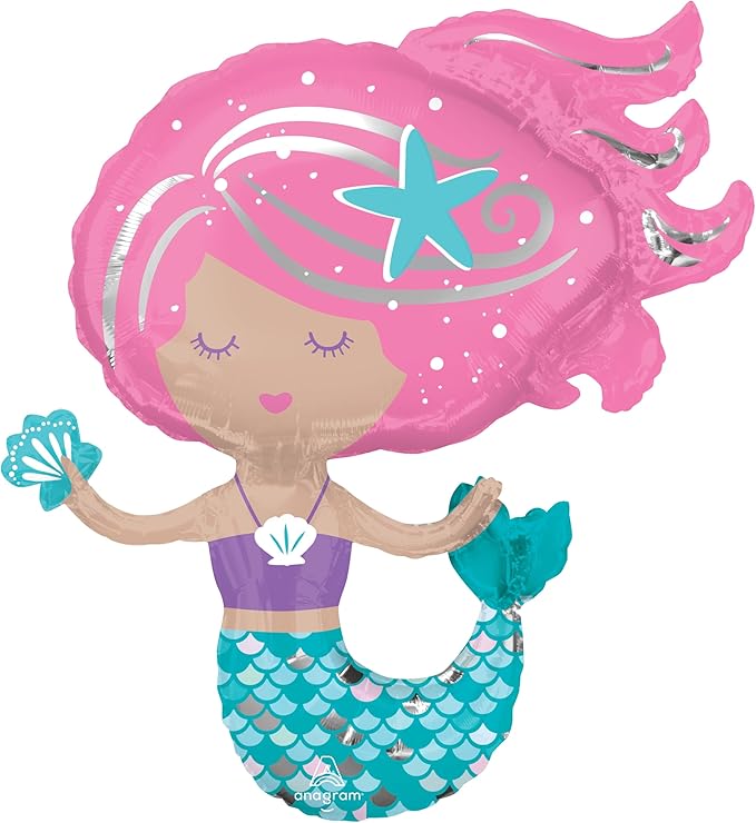 Anagram 30" Shimmering Mermaid Mylar Foil Balloon Birthday Party Decoration