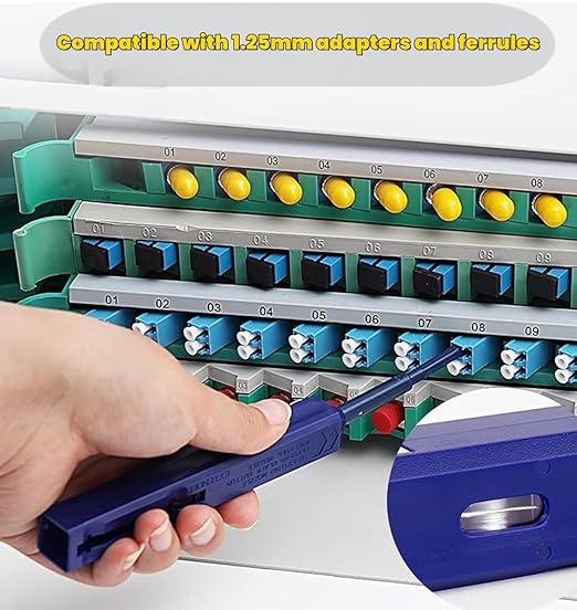 LC Fiber Cleaner Pen - 5 Pack - 1.25mm LC Fiber Optic Cleaning Pen with Dual Action Connector Cleaner & Endface Cleaning Action.