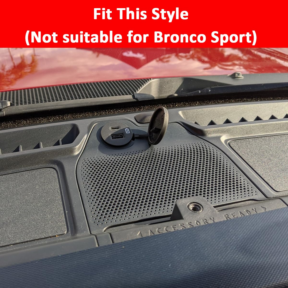 auovo Dash Cover Tray Fit for Ford Bronco Accessories 2026 2025 2021 2022 2023 2024 Anti-Slip Silicone Dashboard Compartments Mat fit Bronco 2/4-Door Interior Dash Pad Liners 2-pc Set (Orange Trim)