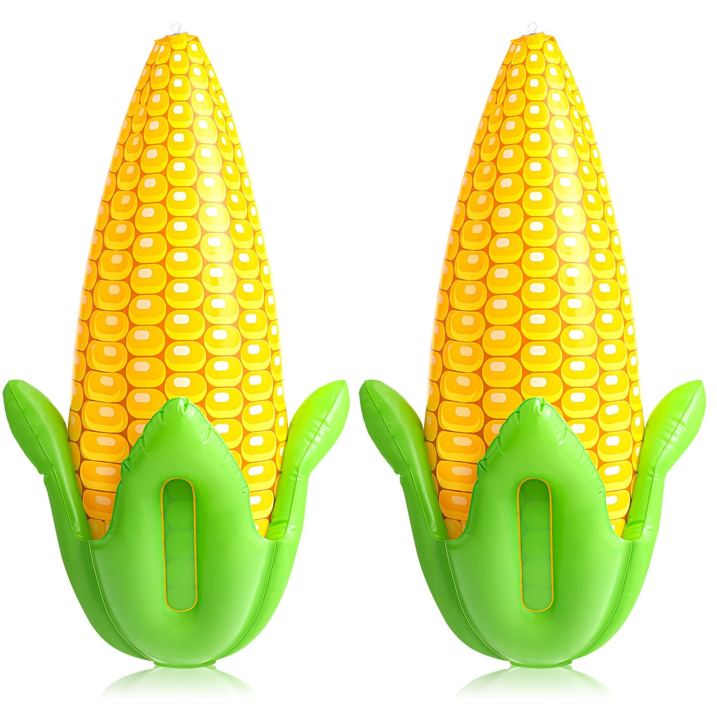 Deekin 2 Pack PVC Corn Balloons Inflatable Corn Cob 24" x 13" Blow up Harvest Decorations Balloons for Farm Fall Thanksgiving Party Decoration Supplies