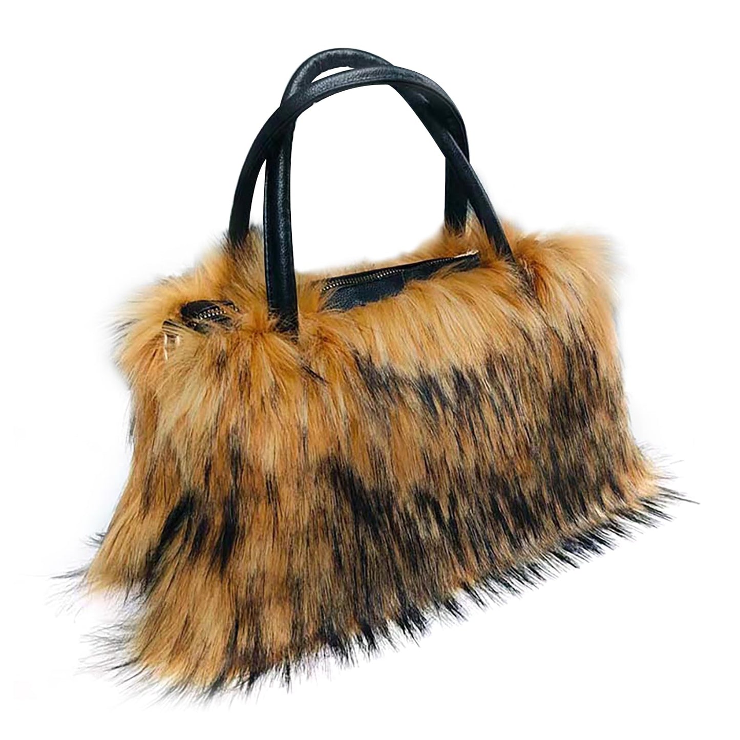 Women's Shoulder Handbags Faux Fur Tote Bag Fluffy Satchel Handbags for Women, Mom, Friends, Bridesmaids (Brown)