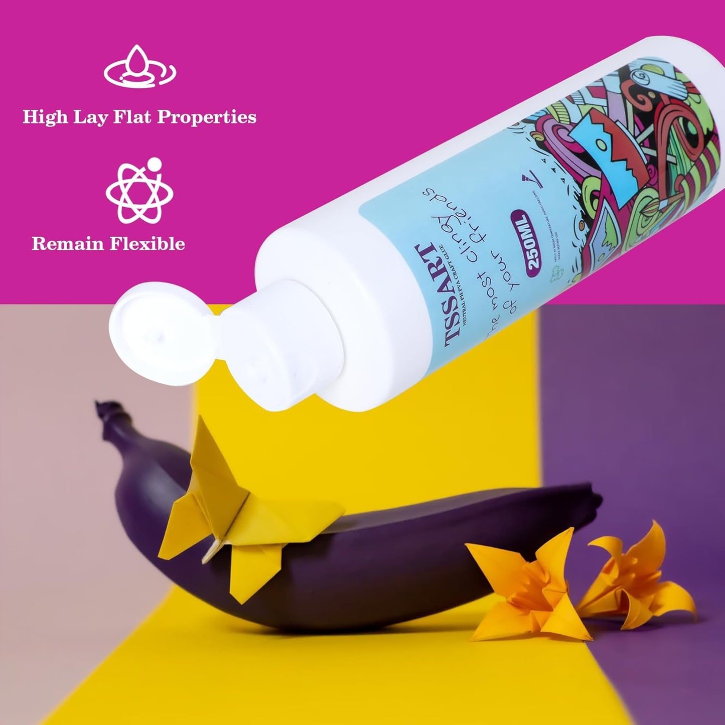 Neutral pH Craft Glue - 8.4floz Acid-Free PVA Formula Water Soluble Glue, Dries Clear and Flexible - Ideal for Arts, Paper, Photography, Scrapbooking and Book Binding - Flip Cap