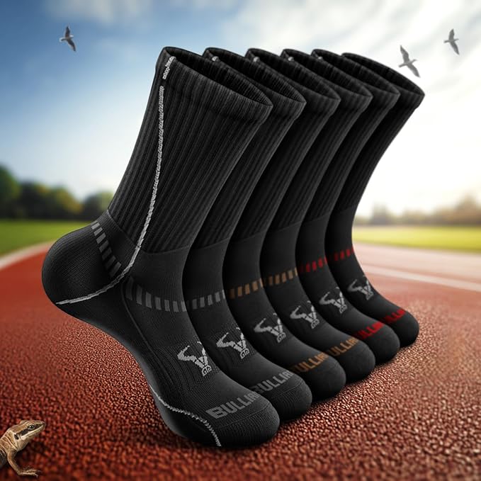 Men's Athletic Sports Crew Socks for Running, Hiking & Outdoor Activities