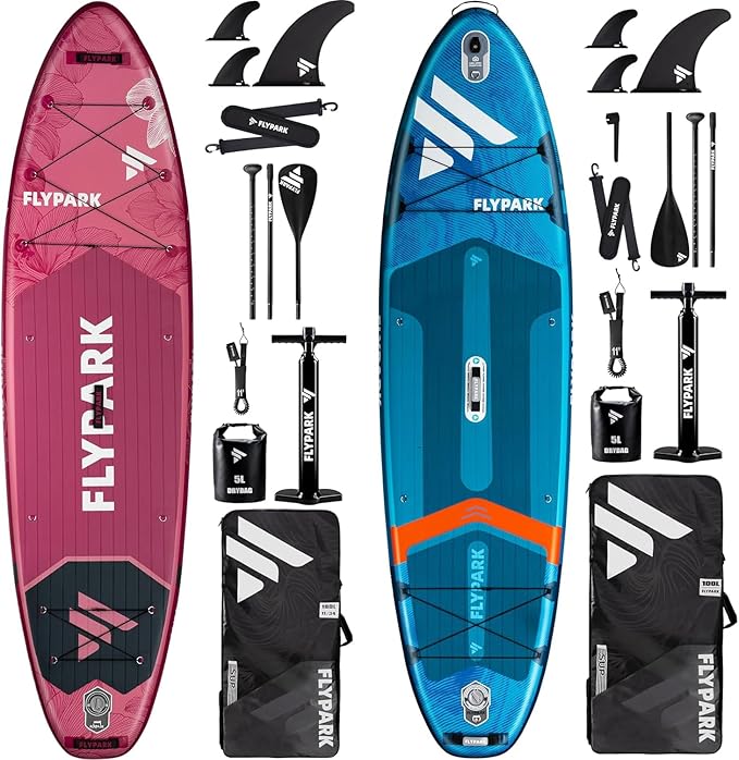 Flypark Standard&Family Bundles｜11'x34 & 11'x35 Inflatable Stand Up Paddle Boards, All Accessories+2, 116L Backpack, Shoul...